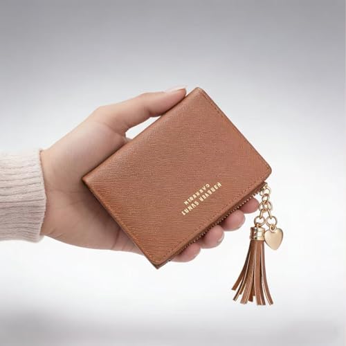 Image of Valentoria Womens Wallet Cute Elegant Long Slim Card Holder Case Minimalist Coin Purse Thin Tassels Zip Clutch Wallets for Girls Ladies | Cute