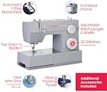 SINGER Lourds 6380 Machine à coudre avec table d'extension & Kit d'accessoires pour moteur fort avec puissance de perçage améliorée, 110 Applications de mailles, cadre en métal, 1-step Trou du bouton & LED lampe