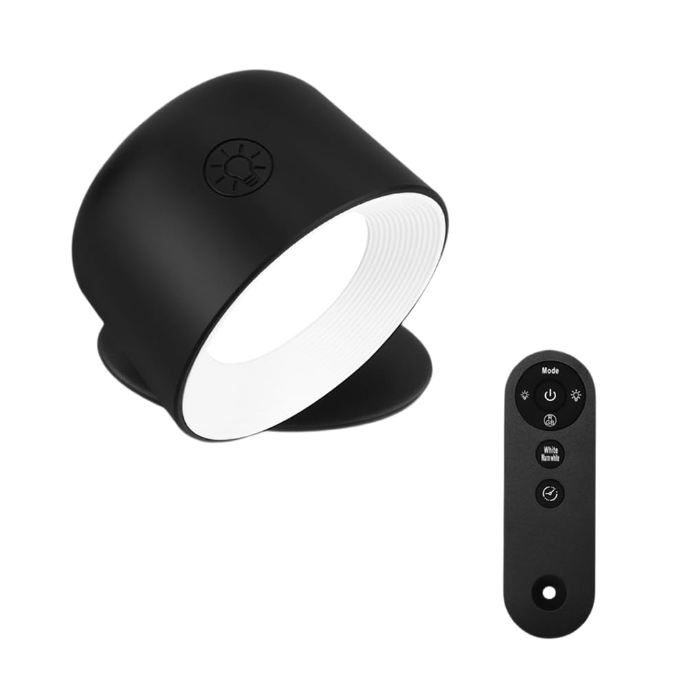UDSKNV[KSL LED Wall Light RGB Color Changing 360° Rotatable Bedside Lamp Dimmable Bedroom Wall Sconce Night Light with Timer Memory