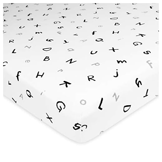 American Baby Company 100% Natural Cotton Value Jersey Knit Fitted Portable/Mini-Crib Sheet, Alphabet, Soft Breathable, for Boys and Girls, Pack of 1