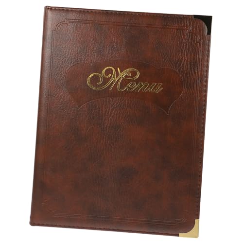 Porte-menu en cuir café au design simple idéal pour l'ambiance cosy de votre bar