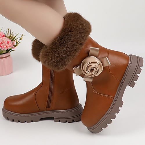 Girls High Top Ankle Boots Kids Casual Leather Fall Boots Winter Warm Thick Bottom Non Slip Mid Calf Booties3