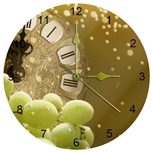 Nochevieja redonda reloj de pared acrílico reloj decoración del hogar para oficina sala dormitorio