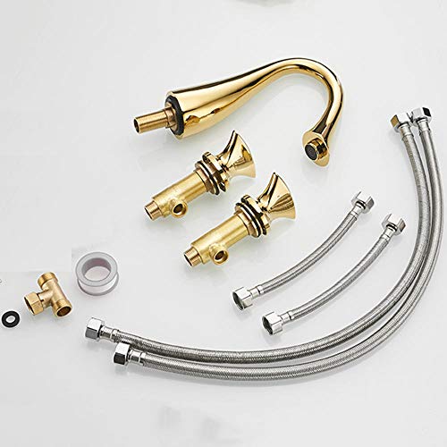 Mitigeur de lavabo 3 trous eau chaude et froide à double commande précise - 8