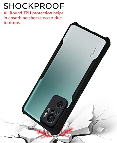 Image of Pikkme Back Cover for Mi Redmi Note 10 / Redmi Note 10s (TPU, Plastic | Black | Solid)