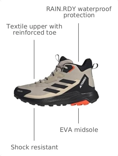 Image of adidas Men's Terrex Anylander Mid Top Rain.Rdy Hiking Shoes