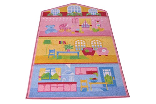 Playground Kinderteppich Puppenhaus, 80 x 140 cm Spielteppich