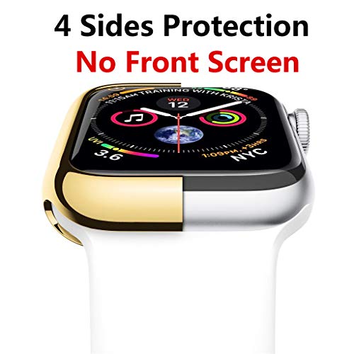 Image of Case for Apple Watch Series 9 8 7 41mm /Series 6 5 4 SE 40mm, Plated Shiny Soft TPU Cover Iwatch Bumper [No Front Screen Protector] (Gold)