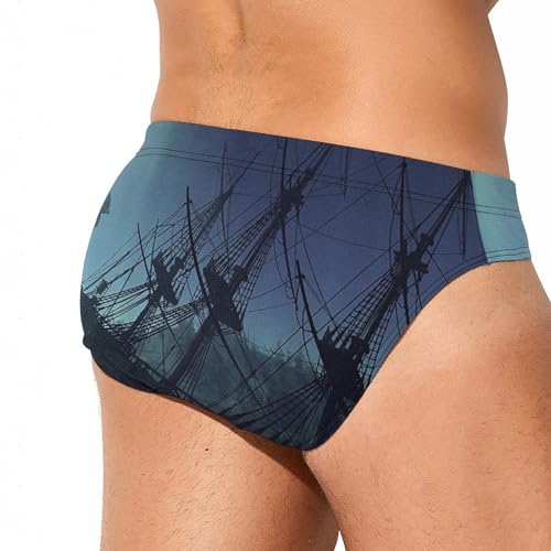 Undersea Shipwreck Mens Swim Briefs Bikini Sexy Low Rise Trunks Swimsuit Bathing Suit Beach3
