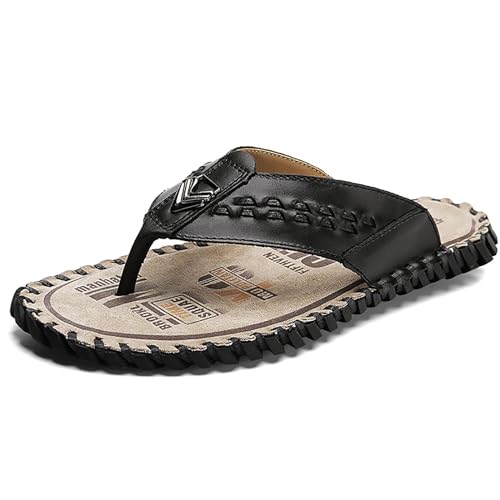 Tongs en cuir pour hommes finis les pieds douloureux à la plage
