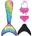 shepretty Traje de baño de Cola de Sirena para niñas Conjunto de Cuatro Piezas,JCKA09-130