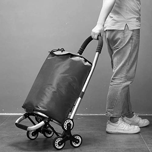Faltbarer Einkaufswagen, Treppenklettern, Einkaufstrolley mit 6 Rädern, 2,2 kg, leichte Aluminiumlegierung… – Bild 7