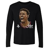 500 LEVEL Jae'Sean Tate Houston Rockets Long Sleeve Shirt - Jae'Sean Tate Houston Rockets Portrait WHT (Black, Large)