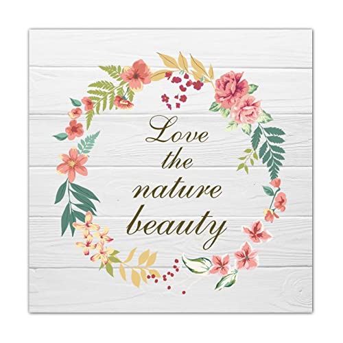 Plaque en bois artisanale fleurs rustiques de haute qualité pour intérieur chic