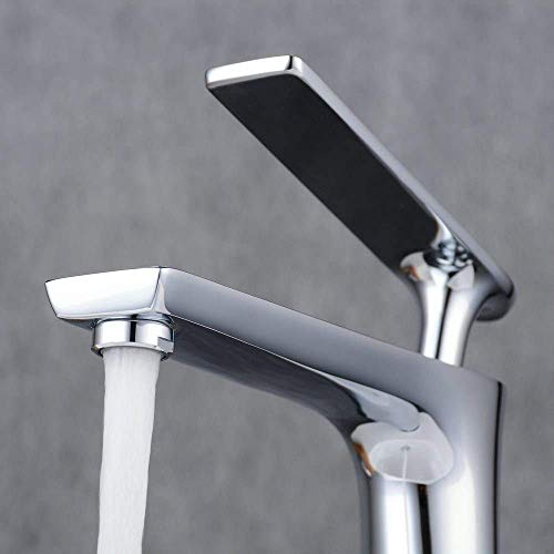 Mitigeur d'évier cascade noir monotrou pour eau chaude et froide