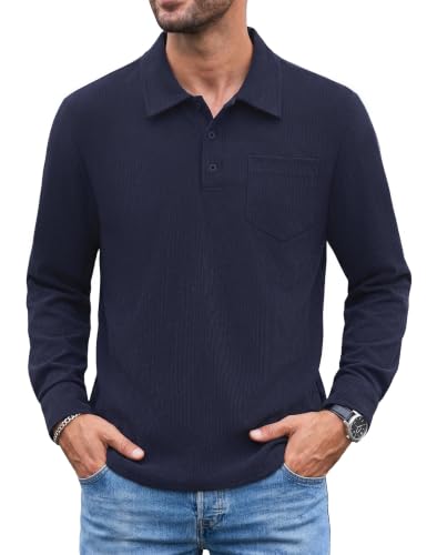iClosam Chemise Homme Velours Côtelé Manches Longues Col Polo – vue 2