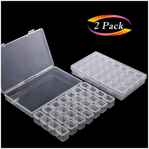 Aozer 28 Grids Diamond Painting Box, Diamond Embroidery Box, Storage Case for Diamond