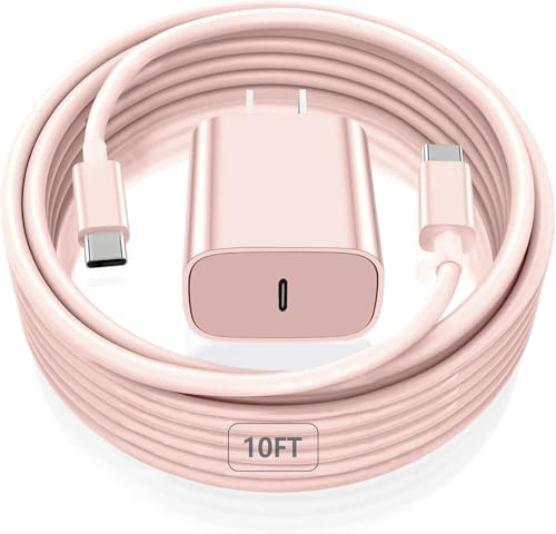 iPad Pro Charger,20W USB C Fast Charger with 10FT Long Fast Charging Cord for iPad Pro 12.9 5th/4th/3rd,11 inch 3rd/2nd,13 inch M4,iPAD Air 5th/4th Generation/13/11 M3 M2,iPad 10th/11th(A16),Mini A17