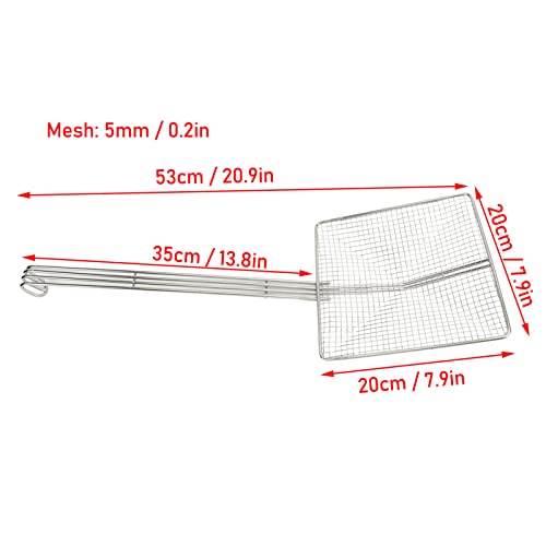 Cuchara de Fritura ZJchao, Colador de Malla Cuadrada de Acero Inoxidable para Freidora, Accesorio de Cocina para Freír (Malla Gruesa) miniatura 6
