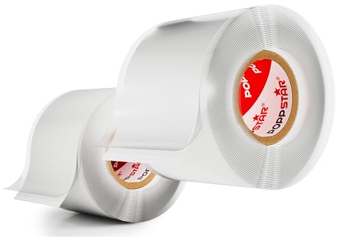 POPPSTAR selbstverschweißendes Silikonband, 3m x 38mm, Isolierband und Dichtungsband (Wasser, Luft), weiß, 2 Rollen