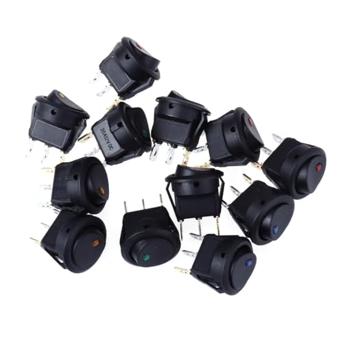 Interrupteur à bascule LED de couleur SPST étanche pour circuit 12V auto camion - 6