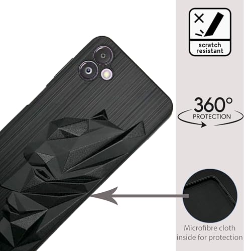 Image of NIUKIN Mobile Case for Samsung Galaxy F14 5G | 3D Engraved Design | Shockproof Scratch Proof Cover Black