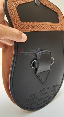 Scottish Kilt Semi Dress Sporran Genuine 100% Real Leather Knot Tassels Sporran.12