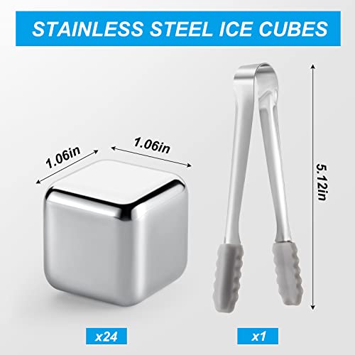 Cubos de hielo reutilizables de acero inoxidable Yexiya 24 piezas miniatura 2