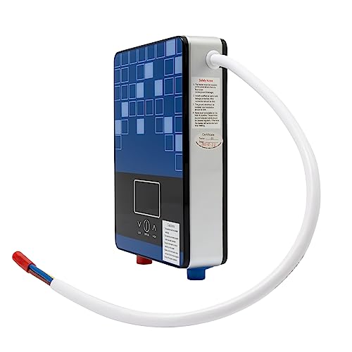 Tankless Electric Hot Water Heater,4500W 110V Instant Water Heater On Demand Bath Shower with LED Screen Display for Bathroom,Bathtub,RV,Whole House,Shower,w/Overheating Protection (Blue) - Thumbnail 4