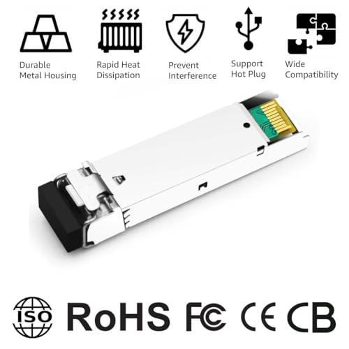 Image of 1000BASE-LX /LH SFP Optical Transceiver Module Compatible with Cisco GLC-LH-SMD GLC-LH-SM SFP-GE-L 1G SFP 1310nm 20km DDM Duplex LC SMF 10 Pack