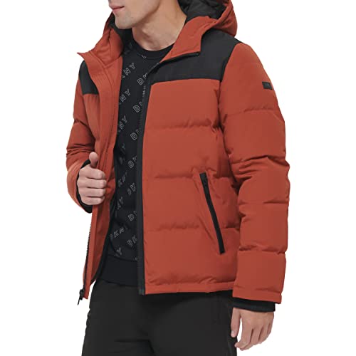 Image of DKNY Men's Mixed Media Quilted Puffer Jacket