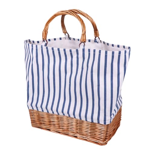 Cabas femme en lin coton grand sac de courses en paille tressée léger