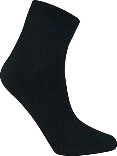 davido Mens socks ankle/quarter made in Italy 100% cotton 4 pairs black size 10-13