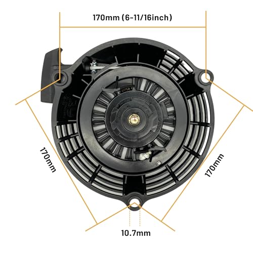 YGQ Seilzugstarter für Honda GCV135 GCV160 GCV190, 28400-Z0L-V20ZA Schwarzer Rückspulstarter für GCV 160 Rasenmäher Pressure Wahser