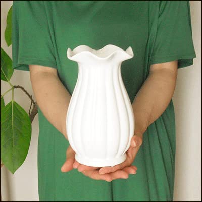 Amazon.co.jp: 花瓶 白 陶器 花器 かびん フラワーベース ホワイト