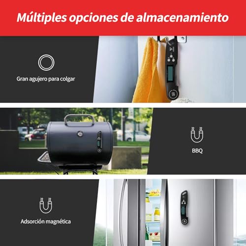 DOQAUS Termómetro Cocina de Lectura instantánea de 3s, Termómetro Alimentos Digital con Sonda larga y ° C / ° F Conmutable, para Carne, BBQ, Comida, Horno, Liquidos, Aceite, Agua(Negro) - imagen 8