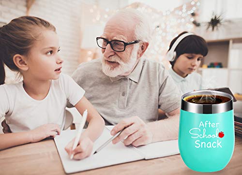 Momocici Teacher Gifts.after School Snack 12 Oz Wine Glasses Tumbler.year End Graduation Gifts.birthday,Christmas,Thank You Gifts For Teachers.teacher Appreciation Gifts Mug(Seafoam) #TOP5