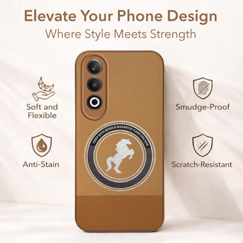 Image of Jkobi PU Leather Finish Back Cover Case for Oneplus Nord CE 4 (Professional Minimalist Texture | MagSafe Compatile | Camera Protection | Sleek Sober Formal)
