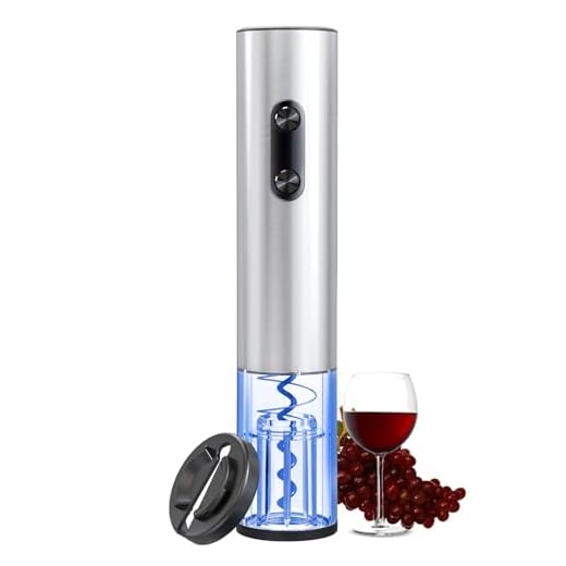 COKUNST Electric Wine Opener, Battery Operated Wine Bottles Openers with Foil Cutter & LED Light, Reusable Automatic Corkscrews Remover Stainless Steel for Home Kitchen Party