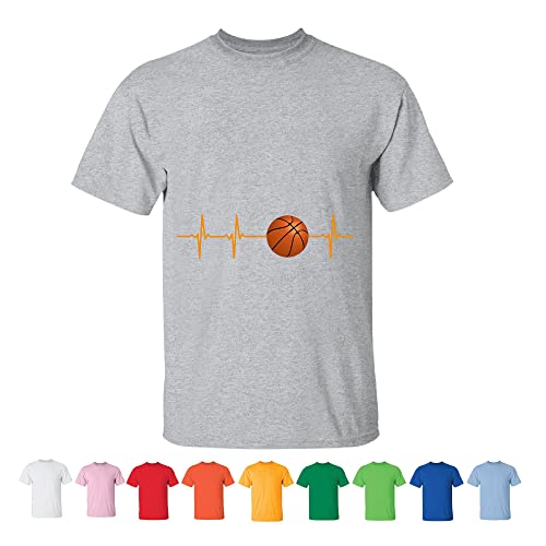 Basketball Heartbeat Gifts For Basketball Players Sports Fans Men Women White Gray T Shirt #TOP13