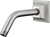 Vista 11 de Brazo de ducha de barrido de 16 pulgadas de largo montado en la pared Extensión de cabezal de ducha dorada con brida única, conexión estándar de 1/2