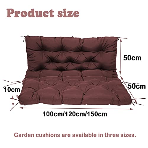 Coussin de banc imperméable rouge 120x100 cm avec dossier pour balancelle - 5