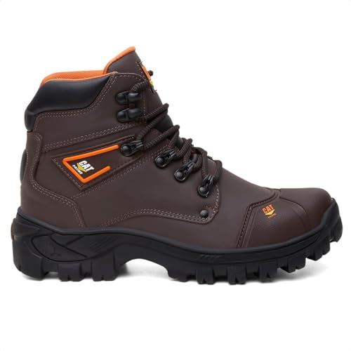 Botina Masculina Bota Coturno De Segurança Trabalho Epi Com C.a Original (MARROM, BR, Adulto, Numéri