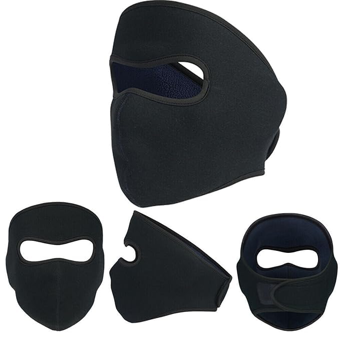 Image of Face Mask for Bikers 1 Pcs Riding UV Protected Full Face Cover for Men & Women, Mask for Bike Riding Accessories Cycling Accessories for Rider Full Helmet Cover for Men (Black)