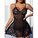 Babydoll Lingerie for Women Sexy Lace Chemise See Through Slutty Lingeris V Neck Nightwear Sheer Wedding Nightie