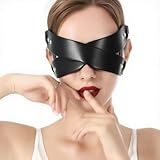 Women Sexy PU Leather Eye Mask Leather Half Face Masquerade Mask Halloween Couples Cosplay Play BDSM Bondage Blindfold Valentine's Day Accessories
