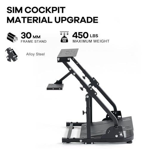 Image of Anman Racing Wheel Stand Pro Fit For Logitech G27 /G29 /G920 Fanatec Thrustmaster Adjustable Gaming Steering Wheel Shifter Mount Racing Simulator Cockpit Foldable Without Pedal & Steering Wheel-Desktop