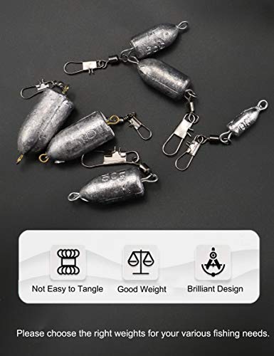 Avlcoaky Fishing Weights Sinkers With Interlock Swivel Snap, Freshwater Saltwater Trolling Fishing Tackle #TOP1