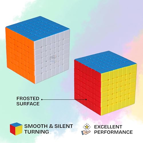 Image of MoYu Meilong Professional Speed Cube, Stickerless Magic Puzzle Cube with Instructions (Size 7x7)