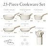 KILAY 23 Pcs Pots and Pans Set, Nonstick Cookware Sets, White Granite Induction Kitchen Cooking Set with Frying Pans & Saucepans #1